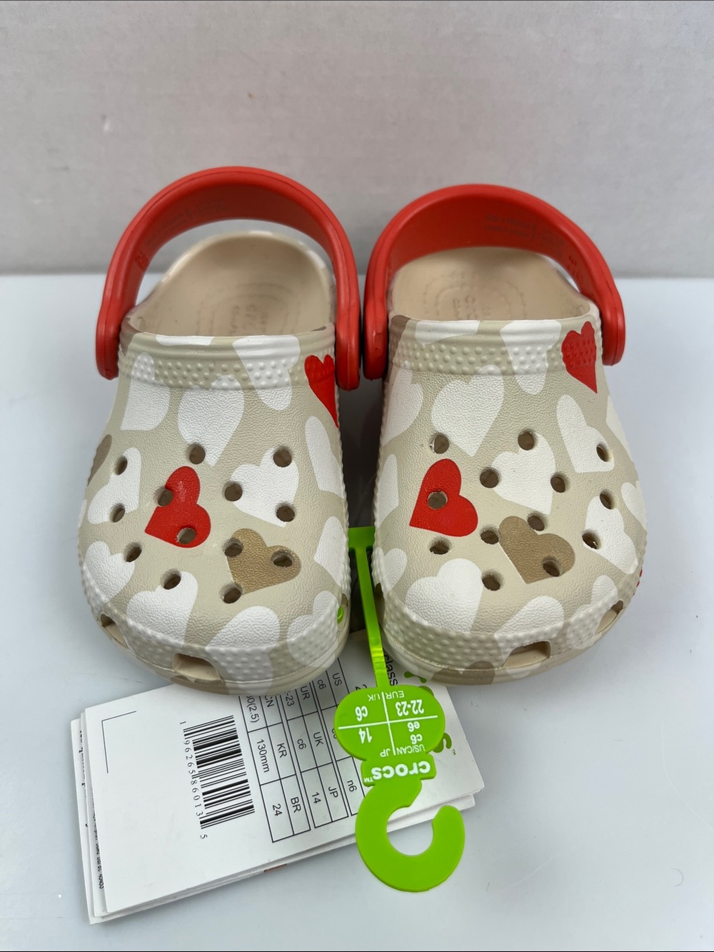 Crocs Classic Heart Print Clog Baby Size 6